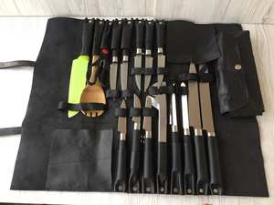 Sac à couteaux de chef classique en cuir véritable durable de haute qualité, portable, personnalisé, pour ranger les outils, professionnel LKR-0375 - Product Image 2