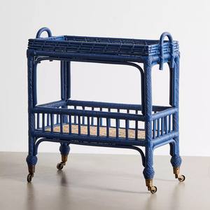 Carrito de bar de ratán, carrito de champán de caña natural con ruedas, carritos de bar de la mejor calidad - Product Image 3