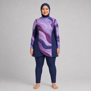 Conjunto de Burkini Moderno para Mujer, Traje de Baño Musulmán de Cobertura Completa, Secado Rápido, Transpirable, Logotipo Personalizado, Venta al Por Mayor - Product Image 1