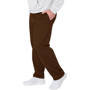 Pantalon de jogging décontracté en coton marron pour homme, taille élastique, poches latérales, respirant, poids moyen, idéal pour l'automne - Product Image 3