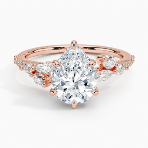 Anillo de Compromiso de Oro Amarillo con Diamante Corte Pera, Engaste de Garras, Joyería Fina Clásica para Mujer - Product Image 5