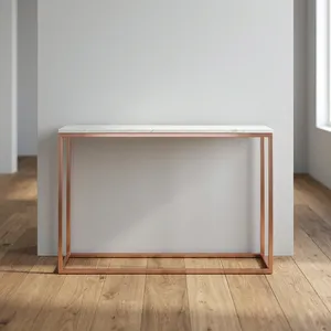 Modern <b>Marble</b> <b>Top</b> Metal Frame <b>Console</b> <b>Table</b> Minimalist Design Hallway Furniture coffee <b>Table</b> - Product Image 6