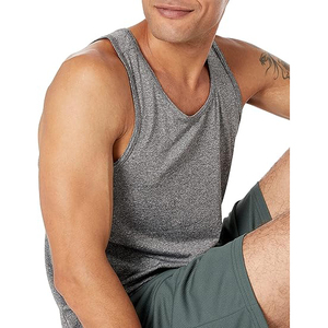 Camiseta sin mangas estilo Ringer para hombre, mezcla de algodón y poliéster, con ribete en contraste, cuello acanalado, estilo retro deportivo, chaleco de gimnasio. - Product Image 5