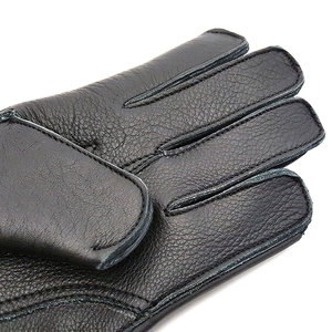 Gants de fauconnerie en cuir noir, longs, avec pompon, durables, pour la chasse et la manipulation, utilisables en toutes saisons - Product Image 4