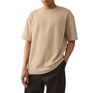 Black Custom Men's T-Shirts <b>Short</b> <b>Sleeve</b> O-Neck 100% Cotton Worsted Fabric Front Logo Formal Style Loose Fit Anti-Pilling - Product Image 2