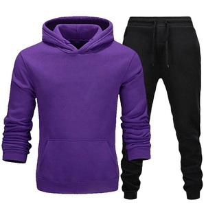 Survêtement à capuche blanc pour homme, manches longues, couleur unie, décontracté, pour l'automne, avec poches latérales, matière en coton respirant - Product Image 3