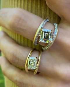Bague de fiançailles solitaire minimaliste en or massif 14K 18K avec diamant de laboratoire ovale de 3 carats à bord taillé, vente en gros B2B directe usine - Product Image 2