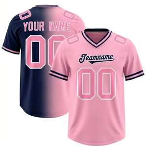 Camiseta de Fútbol Americano Personalizada de Talla Grande para Hombre, Cuello en V, Manga Corta, Transpirable, de Poliéster, con Estampado de Nombre de Equipo en Color Degradado para Verano - Product Image 2