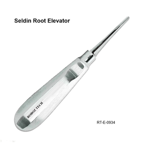Élévateur de racine dentaire manuel ergonomique Seldin droit en acier inoxydable argent/noir certifié CE par Roboz Tech Pakistan - Product Image 4