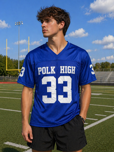 Maillot de football personnalisé en mesh, style Polk High 33, vêtements de sport respirants, fabricant de vêtements en gros, OEM ODM - Product Image 2