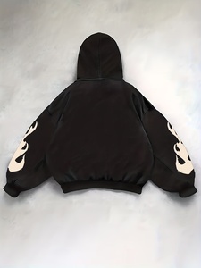เสื้อฮู้ดซิปผู้ชายผ้าฝ้าย 100% สไตล์วินเทจสีซีดจางแบบย้อนยุค คอลเลคชั่นฤดูใบไม้ผลิ 2026 ลวดลายวาฟเฟิลแบบทำสีเอซิดวอช  แบบดิสเทรส - Product Image 2