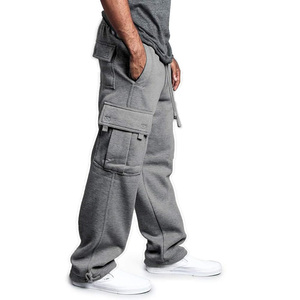 Pantalon de jogging cargo ample pour homme, multi-poches, en molleton épais, en coton, style streetwear, avec logo personnalisé - Product Image 6
