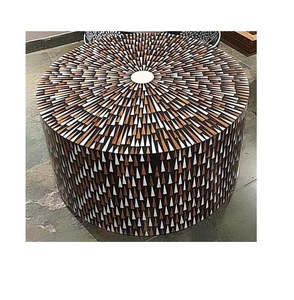 ILAHI's Bone Inlay <b>Table</b> Modern Design Agate Detailing <b>Storage</b> Portable Home Furniture - Product Image 3