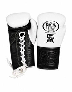 ถุงมือชกมวยหนังแท้ No Boxing No Life แบบผูกเชือก พร้อมที่รัดข้อมือ สำหรับผู้ใหญ่ ใช้ฝึกซ้อม ผลิตในเม็กซิโก - Product Image 1