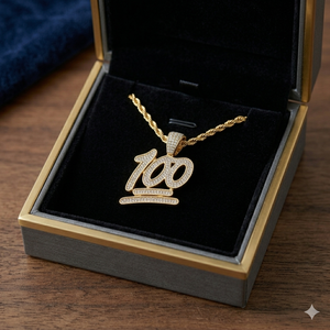 Pendentif breloque unisexe tendance en or massif 10K, personnalisé avec numéro de numerologie porte-bonheur et diamant de laboratoire taille brillant - Product Image 5