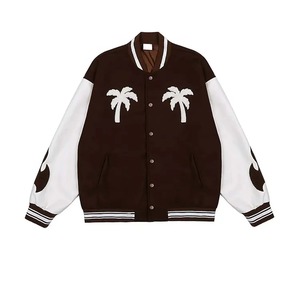 Veste universitaire de haute qualité en gros pour hommes, broderie chenille, manches en cuir, veste universitaire personnalisée de style baseball - Product Image 2