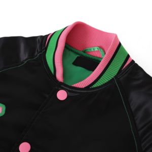Chaqueta de Satén AKA de Alta Calidad Personalizada para Hermandades y Fraternidades, Diseño Personalizado, Chaquetas Griegas AKA, Diseño Griego para AKA - Product Image 4