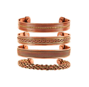 Bracelet en cuivre vintage de luxe réglable pour femmes avec aimants thérapeutiques pour soulager la douleur et le bien-être - Product Image 2