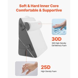 Jacquard Washable Cover Foam Support Bed <b>Wedge</b> Pillow <b>Set</b> 3pcs Adjustable Orthopedic Bed <b>Wedge</b> for Sleeping Post S - Product Image 2