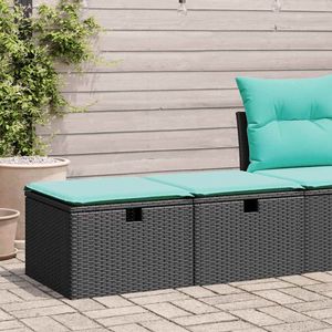 Ensemble de canapés de jardin en rotin PE noir résistant aux UV, bancs de patio - Product Image 1
