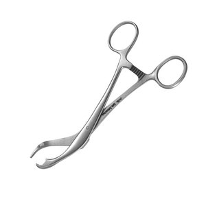 Pince chirurgicale à maintien osseux, courbée latéralement, 175 mm (6 7/5 pouces), fixation à vis et cliquet, largeur de mâchoire 5 mm, instrument orthopédique - Product Image 2