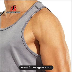JUST FITNESS GEARS <b>Men's</b> O-Neck Gym <b>Singlets</b> 100% Polyester Tank Top <b>for</b> Fitness Bodybuilding Casual Breathable Knitted Weave - Product Image 3