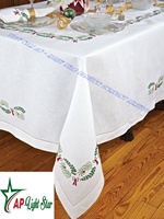 Nappes brodées tissées motif teint en fil pour les commandes en gros de textiles domestiques fournies dans le monde entier