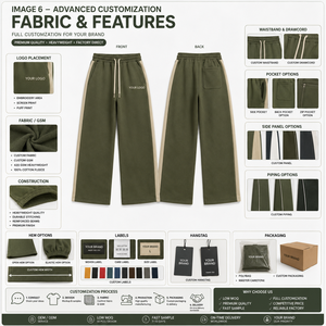 <b>Men's</b> Loose Fit Wide Leg <b>Lounge</b> <b>Pants</b> Breathable High-Waisted Cotton Fleece Drawstring Waist Custom Embroidery Winter Factory - Product Image 5