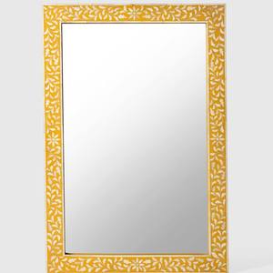 กระจกติดผนังทรงสี่เหลี่ยมผืนผ้าตกแต่งบ้านอย่างหรูหรา คุณภาพสูง ประดับด้วยเรซิ่นและกระดูก  ขอบโลหะเคลือบเงา  ตกแต่งด้วยไม้  สวยงามอย่างยอดเยี่ยม - Product Image 3