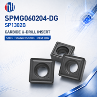 SPMG060204-DG SP1251B Plaquette de foret en carbure revêtue PVD pour acier, acier inoxydable, fonte, perçage CNC avec dureté de 90 HRA