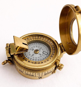 <b>Antique</b> Surveyor <b>Compass</b> with Sighting Vane Folding Cover Land Navigation <b>Compass</b> Professional Directional <b>Compass</b> Explorer - Product Image 2