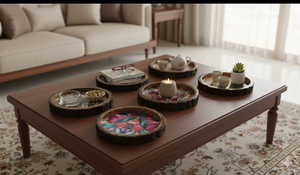 Handicraft Wooden Serving Tray Decorative Utility for <b>Dining</b> <b>Table</b> Counter Display Organizer Storage Tray for Home - Product Image 2