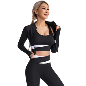 Ensemble de vêtements de yoga pour femmes, 5 pièces, sans couture, haute élasticité, séchage rapide, pour la course à pied, le sport, la gym, la remise en forme - Product Image 5