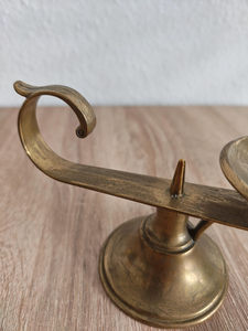 Vintage <b>Brass</b> Chamberstick Candle Holder German Mid Century Candlestick <b>Antique</b> <b>Brass</b> Taper Candle Stand Handheld Candle Holder - Product Image 4