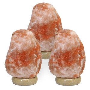 Lampe de sel de l'Himalaya naturelle et écologique, ronde, en cristal brut, couleur rose, décoration d'intérieur, pierre Feng Shui sur base en bois - Product Image 2