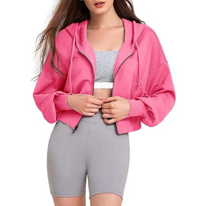 เสื้อฮู้ดซิปผู้หญิง OEM ความยาวปกติ แขนปกติ ผ้าถักขนแกะ โพลีเอสเตอร์ 100% สีพื้น ระบายอากาศได้ดี ด้านหน้า - Product Image 1