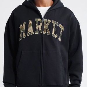 Sudadera con capucha para hombre, gruesa, con cremallera, de algodón y forro polar, con logo personalizado, informal. - Product Image 1