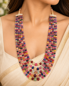 Collar de Calabaza con Cuentas de Zafiro Natural Multicolor y Piedras Preciosas - Product Image 2