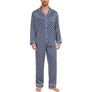 2 Piece <b>Men</b> Night Suit Short Sleeve Scoop Neck Shorts <b>Set</b> Elastic Waist Soft Breathable Lightweight Summer <b>Pajamas</b> - Product Image 2