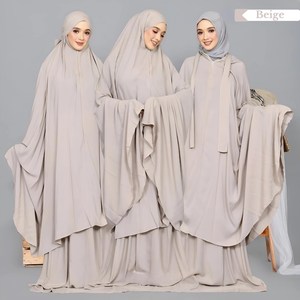 OEM Service High Neck Hooded <b>Abaya</b> <b>for</b> <b>Women</b> Floor Length Solid Color Long Sleeve Modest Breathable Rayon Loose Fit - Product Image 2