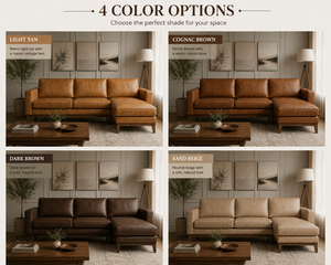 Sofá Seccional Clásico de Cuero Genuino con Chaise Longue y Otomana para Sala de Estar de Hotel, Muebles de Lujo para el Hogar - Product Image 5