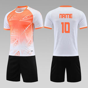 Ensemble d'uniformes de volley-ball unisexes personnalisés 100% polyester sublimé, maillot respirant en mesh, short, col en V, manches courtes, élastique - Product Image 3
