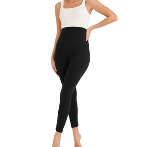 Top vente noir mince taille haute respirant extensible coton maternité Leggings confortable élégant maigre conception pour l'été - Product Image 1