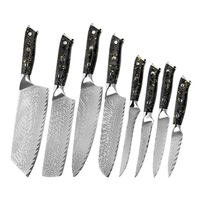 LEGACY BLADES Professional Japanese Style Damascus Chef <b>Knife</b> <b>Set</b> -8Piece Resin Handle Handmade Razor <b>Sharp</b> Ambidextrous - Product Image 1