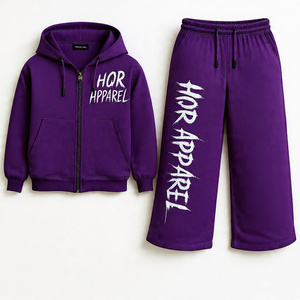 Conjunto de Sudadera con Capucha y Pantalones Deportivos de Dos Piezas, de Algodón Grueso de 320g, Ecológico, Lavado Ácido, con Cierre, para Hombre, Personalizable, de Alta Calidad - Product Image 4