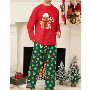 FIT FRONT INDUSTRIES <b>Men's</b> Christmas <b>Pajama</b> <b>Set</b> Long Sleeve Top Green Striped 100% Cotton Casual Homewear Sleepwear - Product Image 6