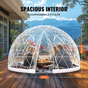 Glamourosa Tenda Igloo da Giardino in PVC da 9,5 Piedi con Finestra Trasparente e Copertura Impermeabile per Uso Esterno e Alberghiero - Product Image 3