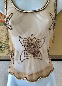 Beaded Embroidery Seed Beads Fashion Tank <b>Top</b> Stylish Seed Beads Hand Embroidered Tank <b>Top</b> - Product Image 6
