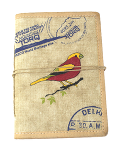 Cuaderno de Papel de Algodón Reciclado Hecho a Mano con Impresión de Aves Multicolores, Diario de Lona con Ilustración de Aves, Cuaderno Promocional - Product Image 1