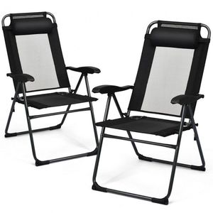 <b>Patio</b> <b>Recliner</b> <b>Chairs</b> 2-Pack Adjustable Folding Backrest with 7 Positions for Outdoor Relaxation - Product Image 1